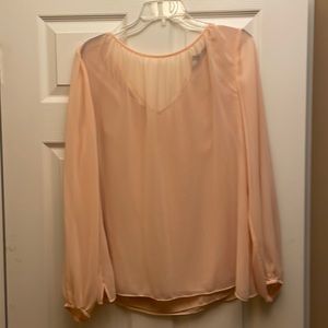 WHITE HOUSE BLACK MARKET SHEER FLOWY TOP WITH SHELL EXCELLENT CONDITION SIZE 14